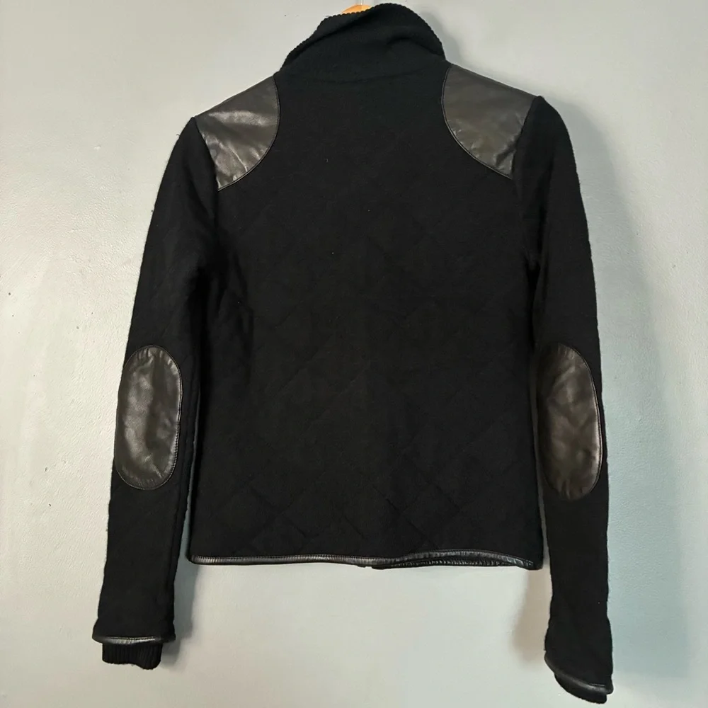 RALPH LAUREN Vintage women’s cashmere Black Quilted Barn Coat sweater Jacket M